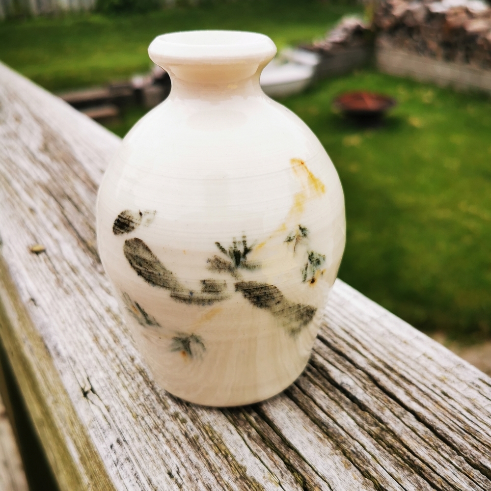 Small Hand Painted Pottery Bud Vase